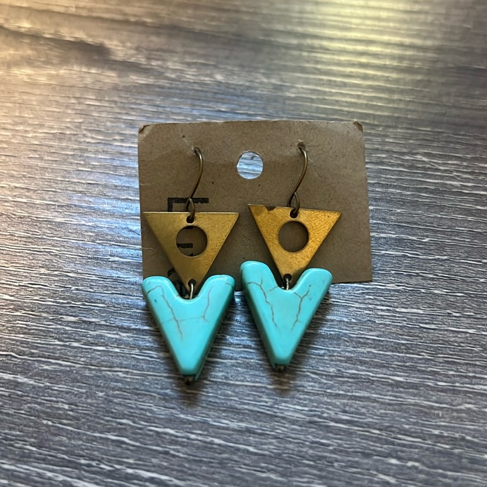 Turquoise and gold earrings